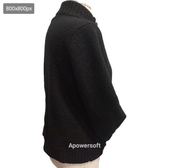 Ralph Lauren Black knit double breasted sweater size Large - Picture 3 of 5